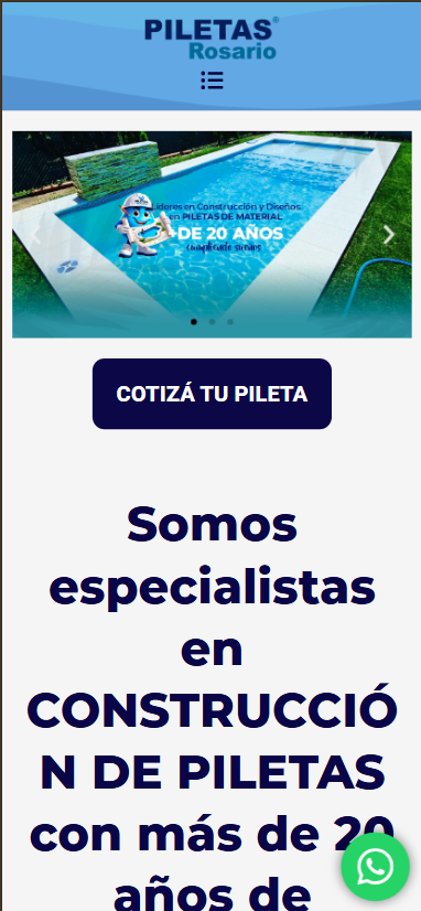 Sitio web de Piletas Rosario
